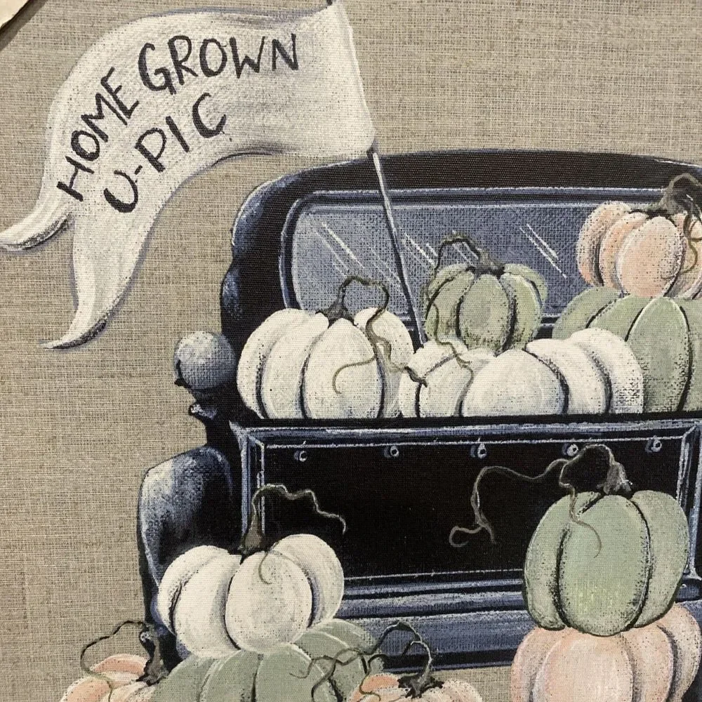 New Farmhouse FALL VINTAGE‎ TRUCK PASTEL PUMPKIN PATCH PICTURE Wall Hanging